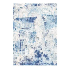 VEVOR Area Rug, 5 x 7 ft Large Washable Rug, Non-Slip and Tear-Resistant Soft Carpet, Pet & Child Friendly Modern Area Rugs, Indoor Mat for Bedroom, Office, Living Room, Kids Room, Entryway, Blue