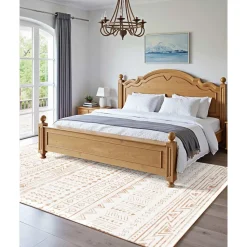 VEVOR Area Rug, 5 x 7 ft Large Washable Rug, Non-Slip and Tear-Resistant Soft Carpet, Pet & Child Friendly Modern Area Rugs, Indoor Mat for Bedroom, Office, Living Room, Kids Room, Entryway, Beige