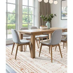 VEVOR Area Rug, 5 x 7 ft Large Washable Rug, Non-Slip and Tear-Resistant Soft Carpet, Pet & Child Friendly Modern Area Rugs, Indoor Mat for Bedroom, Office, Living Room, Kids Room, Entryway, Beige