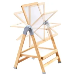 VEVOR Art Easel for Kids, 2-in-1 Wooden Double-Sided Kid's Art Easel with Magnetic Whiteboard & Chalkboard, Adjustable Standing Rotatable Foldable Drawing Board with Painting Accessories for Boy Girl