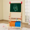 VEVOR Art Easel for Kids, 3-in-1 Wooden Double-Sided Kid's Art Easel with Magnetic Whiteboard, Chalkboard, Paper Roll, Adjustable Standing Drawing Board with Painting Accessories, Storage for Boy Girl