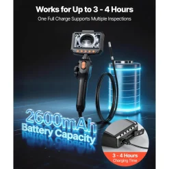 VEVOR Articulating Borescope Camera with Light, Two-Way Articulated Endoscope, 0.24