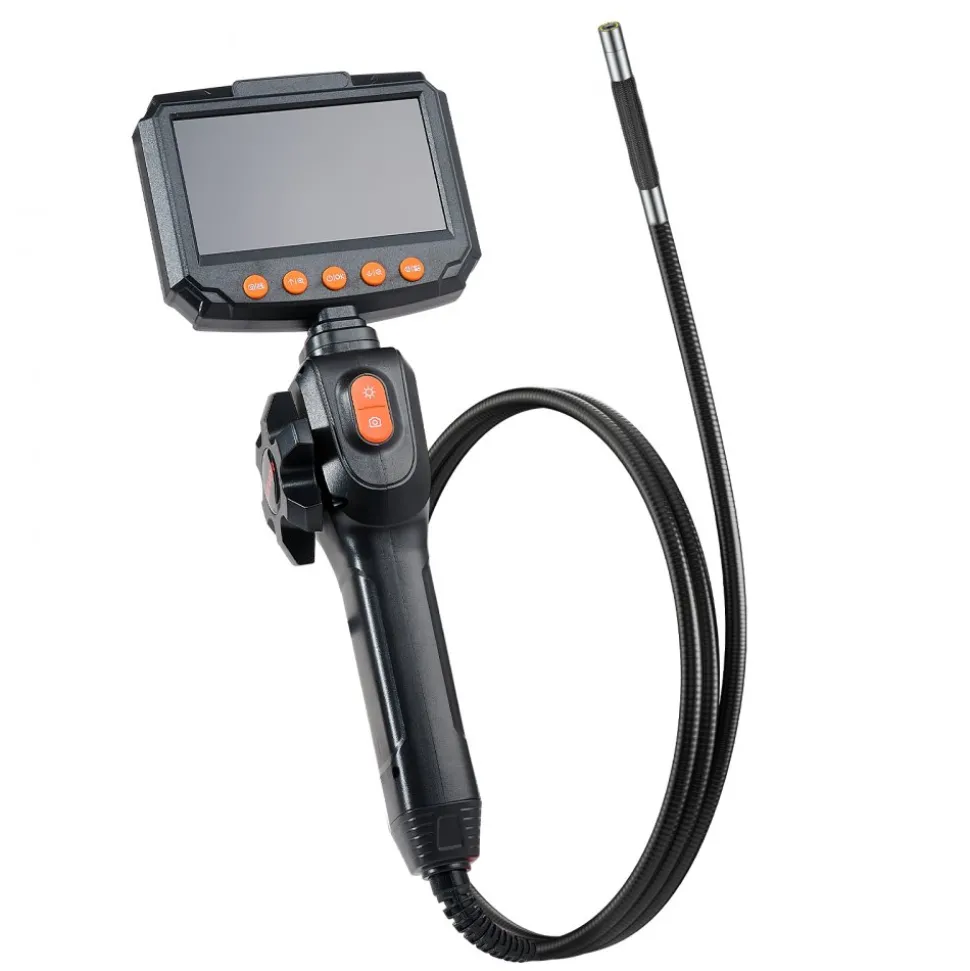 VEVOR Articulating Borescope Camera with Light, Two-Way Articulated Endoscope, 0.24" Slim Lens, 4.3" IPS Screen, 8X Zoom, IP67 Waterproof Inspection Camera for Auto, Mechanical Equipment (4.9FT Cable)