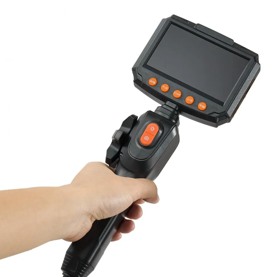 VEVOR Articulating Borescope Camera with Light, Two-Way Articulated Endoscope, 0.24" Slim Lens, 4.3" IPS Screen, 8X Zoom, IP67 Waterproof Inspection Camera for Auto, Mechanical Equipment (4.9FT Cable)