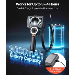 VEVOR Articulating Borescope with 3.9mm Ultra Slim Lens, 4-Way 360° Articulated Endoscope with Light, 4.5