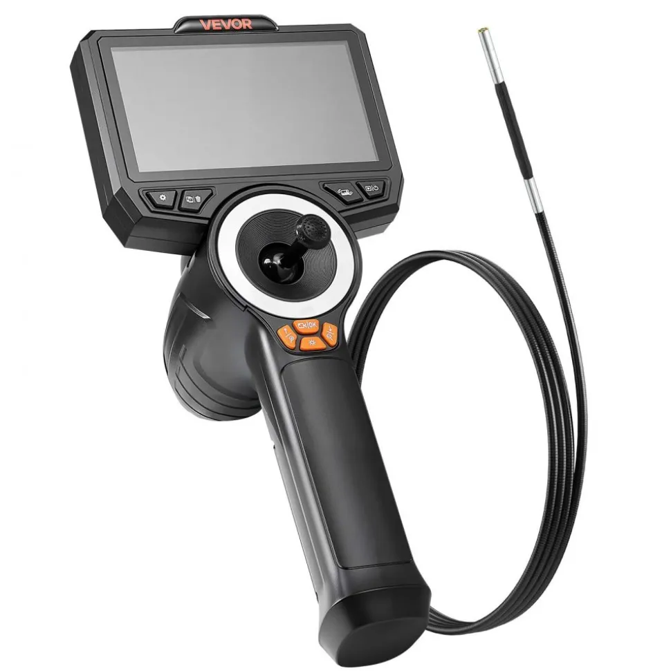 VEVOR Articulating Borescope with 3.9mm Ultra Slim Lens, 4-Way 360° Articulated Endoscope with Light, 4.5" HD IPS Screen, 8X Zoom Inspection Camera for Auto, Tight Mechanical Equipment (4.9FT Cable)