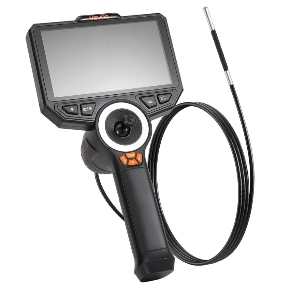 VEVOR Articulating Borescope with 0.15" Ultra Slim Lens, 4-Way 360° Articulated Endoscope Camera with Light, 6" HD IPS Screen, 8X Zoom, 7000mAh Inspection Camera for Auto & Tight Mechanical Spaces