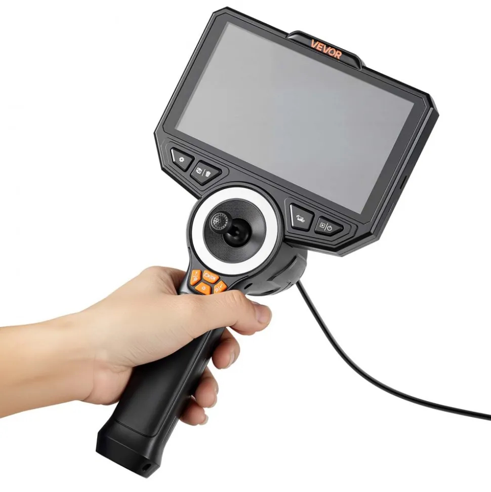 VEVOR Articulating Borescope with 0.15" Ultra Slim Lens, 4-Way 360° Articulated Endoscope Camera with Light, 6" HD IPS Screen, 8X Zoom, 7000mAh Inspection Camera for Auto & Tight Mechanical Spaces