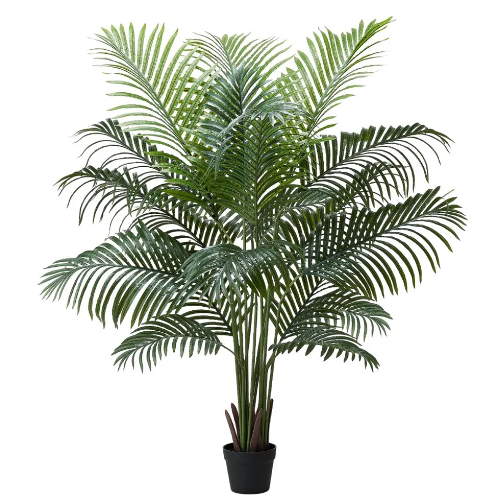 VEVOR Artificial Areca Palm Tree 6 ft, Fake Palm Tropical Plants with White Tall Planter, Faux Floor Silk Plant in Pot, Large Trees for Home Office Living Room Decor House Warming, Indoor Outdoor