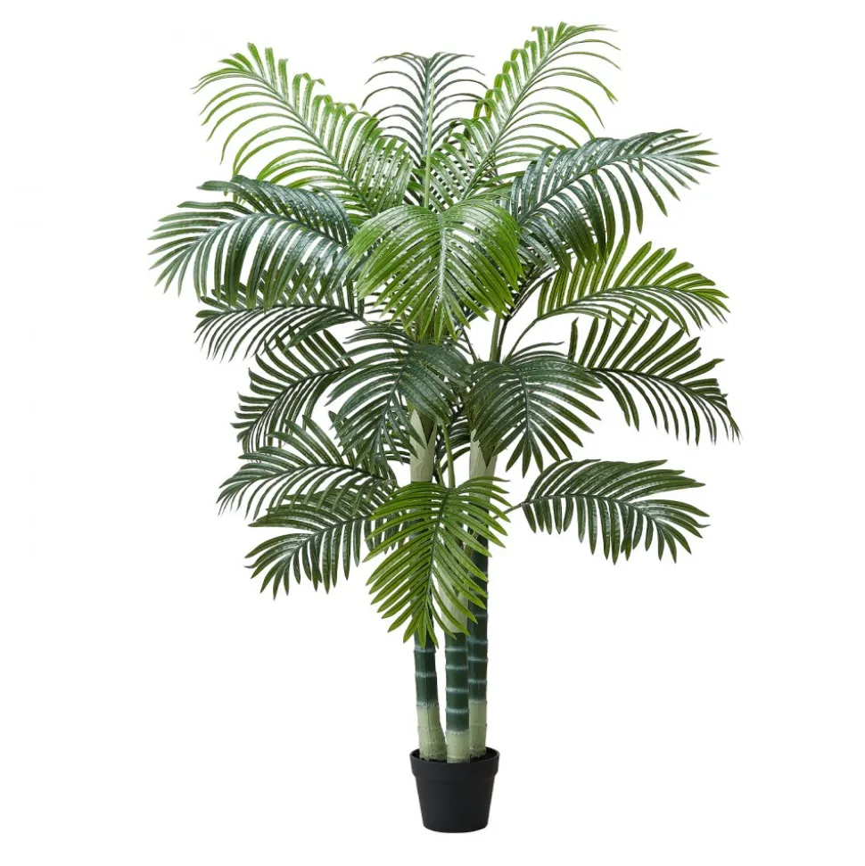 VEVOR Artificial Areca Palm Tree 6 ft, Fake Palm Tropical Plants with White Tall Planter, Faux Floor Silk Plant in Pot, Large Trees for Home Office Living Room Decor House Warming, Indoor Outdoor