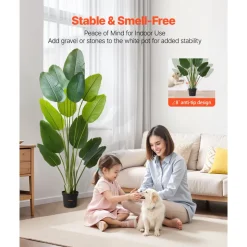 VEVOR Artificial Bird of Paradise 6 ft Tall, Fake Tropical Plants with with 13 Trunks & White Pot, Faux Floor Silk Tree, Large Trees for Home Office Living Room Decor House Warming, Indoor Outdoor