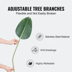 VEVOR Artificial Birds Of Paradise Tree, 5 FT Tall Faux Plant, PE Material & Anti-Tip Tilt Protection Low-Maintenance Plant, Lifelike Green Fake Tree for Home Office Warehouse Decor Indoor Outdoor
