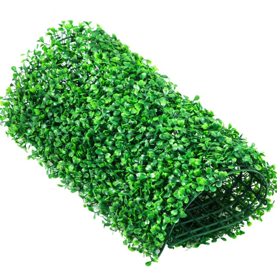 VEVOR Artificial Boxwood Panel UV 48pcs Boxwood Hedge Wall Panels Artificial Grass Backdrop Wall 10X10" 4cm Green Grass Wall Fake Hedge for Decor Privacy Fence Indoor Outdoor Garden Backyard
