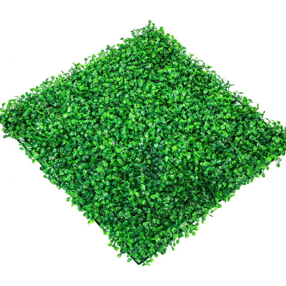 VEVOR Artificial Boxwood Panel UV 48pcs Boxwood Hedge Wall Panels Artificial Grass Backdrop Wall 10X10" 4cm Green Grass Wall Fake Hedge for Decor Privacy Fence Indoor Outdoor Garden Backyard