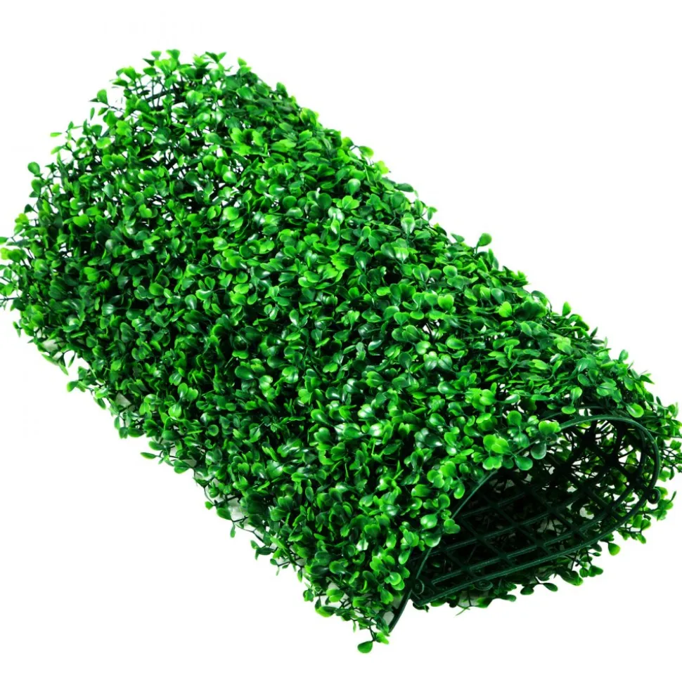 VEVOR Artificial Boxwood Panel UV 6pcs Boxwood Hedge Wall Panels, Artificial Grass Backdrop Wall 20" X 20" 4 cm Green Grass Wall, Fake Hedge for Decor Privacy Fence Indoor, Outdoor Garden Backyard