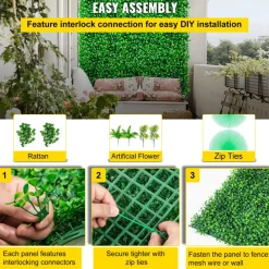 VEVOR Artificial Boxwood Panels, 20 PCS 20
