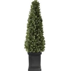 VEVOR Artificial Boxwood Topiary 3.3 Ft Set of 2 with Sturdy Pot Greenery, Premium PE Fake Trees, Year-Round Indoor & Outdoor Faux Green Plant for Front Door, Entryway, Porch, Balcony, Patio, Garden