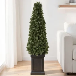 VEVOR Artificial Boxwood Topiary 3.3 Ft Set of 2 with Sturdy Pot Greenery, Premium PE Fake Trees, Year-Round Indoor & Outdoor Faux Green Plant for Front Door, Entryway, Porch, Balcony, Patio, Garden