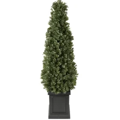 VEVOR Artificial Boxwood Topiary 3.3 Ft Set of 2 with Sturdy Pot Greenery, Premium PE Fake Trees, Year-Round Indoor & Outdoor Faux Green Plant for Front Door, Entryway, Porch, Balcony, Patio, Garden