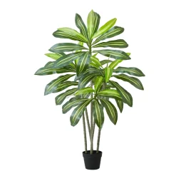 VEVOR Artificial Dracaena Tree 5 ft, Fake Palm Tropical Plants with White Tall Planter, Faux Floor Silk Plant in Pot, Large Trees for Home Office Living Room Decor House Warming, Indoor Outdoor