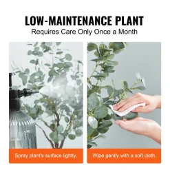 VEVOR Artificial Eucalyptus Tree, 6 FT Tall Faux Plant, Secure PE Material & Anti-Tip Tilt Protection Low-Maintenance Plant, Lifelike Green Fake Potted Tree for Home Office Decor Indoor Outdoor