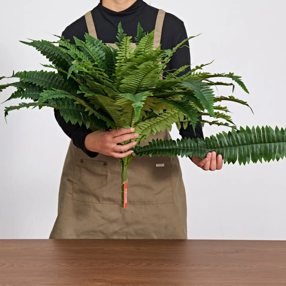 VEVOR Artificial Ferns, 48 Inch Fake Boston Fern Bush Plant with 67 Fronds, Faux Greenery for Indoor/Outdoor Decor, Silk & LDPE, Suitable for Home Porch Garden Office Living Room Planter, Set of 2