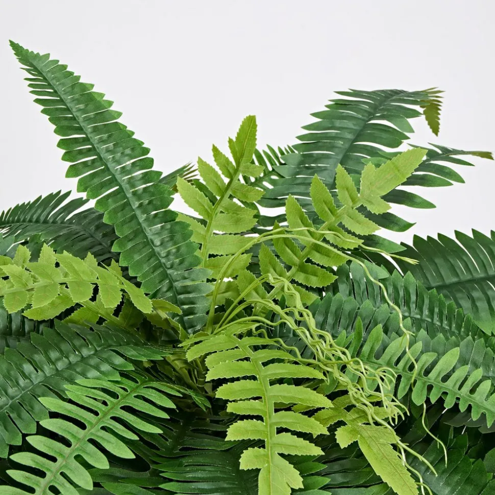 VEVOR Artificial Ferns, 48 Inch Fake Boston Fern Bush Plant with 67 Fronds, Faux Greenery for Indoor/Outdoor Decor, Silk & LDPE, Suitable for Home Porch Garden Office Living Room Planter, Set of 2