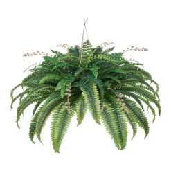 VEVOR Artificial Ferns, Natural Spread Diameter 37-41 Inch, Large Hanging Fake Boston Ferns, Sunlight Resistant Fake Plant Wall Decor with 80 Branches and Flowerpot, Faux Fern for Home Office Outdoor