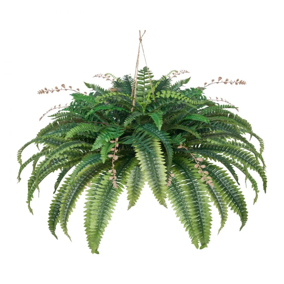 VEVOR Artificial Ferns, Natural Spread Diameter 37-41 Inch, Large Hanging Fake Boston Ferns, Sunlight Resistant Fake Plant Wall Decor with 80 Branches and Flowerpot, Faux Fern for Home Office Outdoor