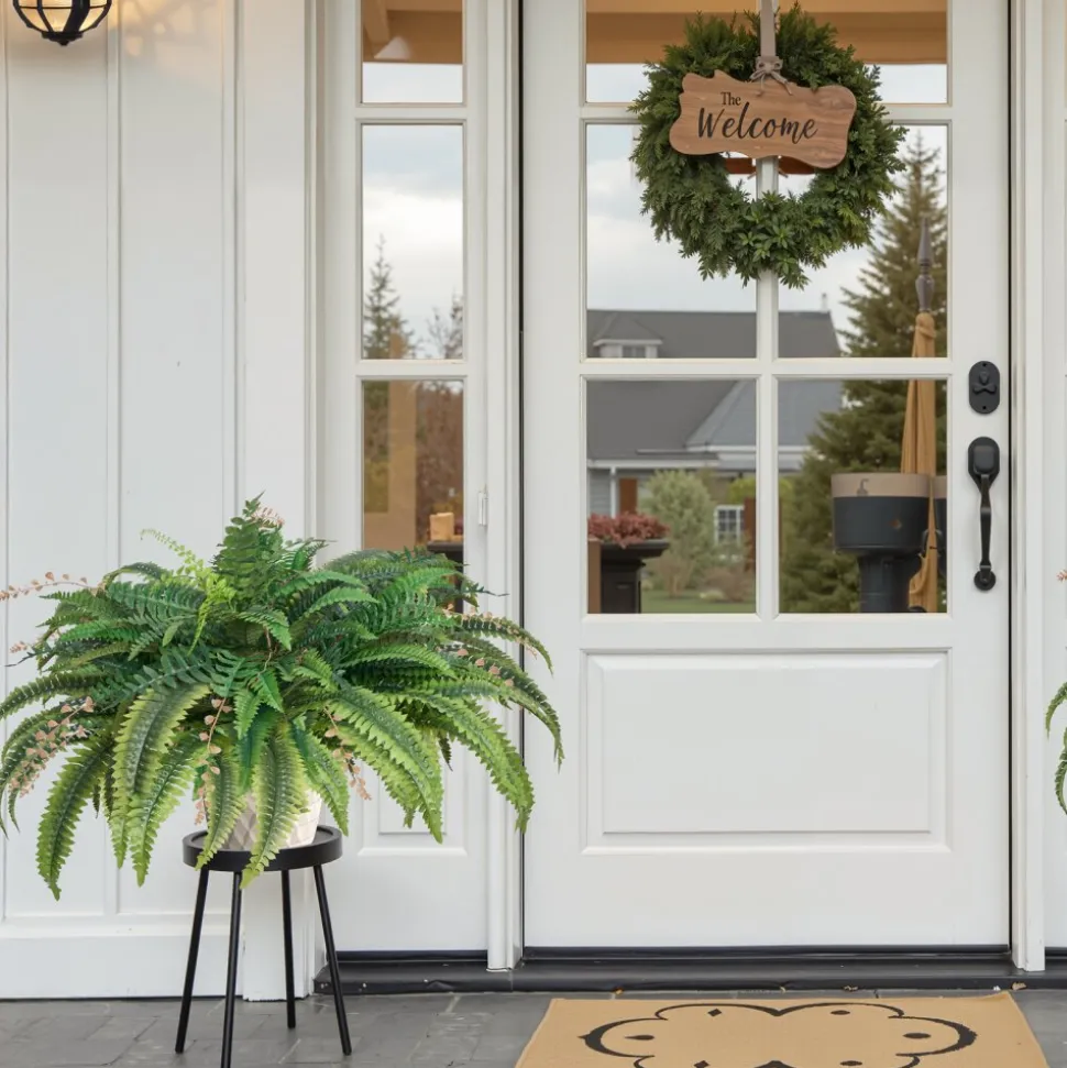 VEVOR Artificial Ferns, Natural Spread Diameter 37-41 Inch, Large Hanging Fake Boston Ferns, Sunlight Resistant Fake Plant Wall Decor with 80 Branches and Flowerpot, Faux Fern for Home Office Outdoor