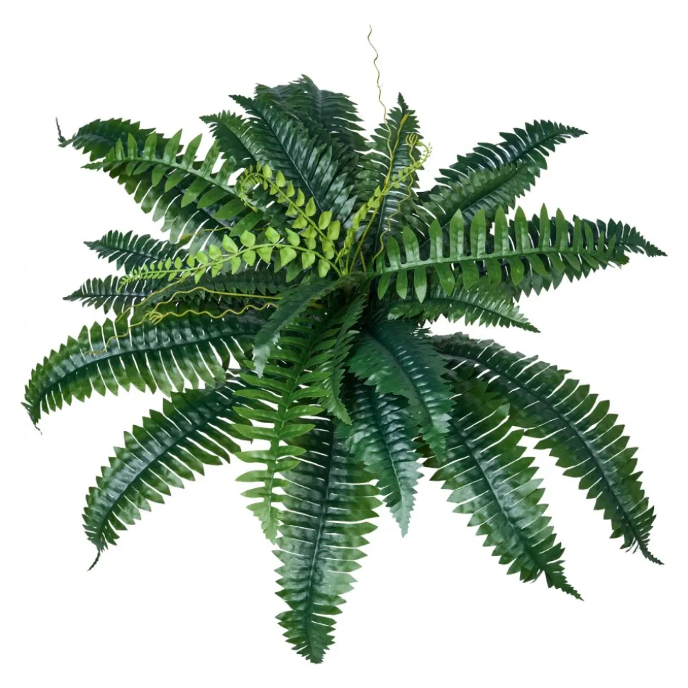 VEVOR Artificial Ferns 2 Pcs, Natural Spread Diameter 31-34 Inch, Large Hanging Artificial Boston Ferns, Fake Plant Wall Decor with 30 Branches, Faux Fern for Home and Office (Flowerpot Unincluded)