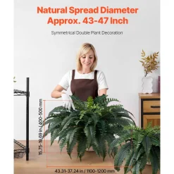 VEVOR Artificial Ferns 2 Pcs, Natural Spread Diameter 43-47 Inch, Large Hanging Artificial Boston Ferns, Fake Plant Wall Decor with 50 Branches, Faux Fern for Home and Office (Flowerpot Unincluded)