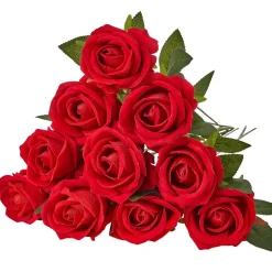 VEVOR Artificial Flowers, 60 pcs Real Looking Red Foam Fake Roses Bulk, Faux Red Bridal Shower with Stems for DIY Wedding Bouquets, Home Centerpieces Arrangements, Party Tables Decorations