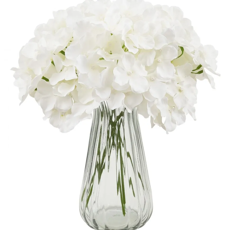 VEVOR Artificial Flowers, 105 pcs Real Looking White Silk Fake Hydrangea Bulk, White Faux Bridal Shower with Stems for DIY Wedding Bouquets, Home Centerpieces Arrangements, Party Tables Decorations