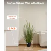 VEVOR Artificial Grass Plant, 2 Pack 35 inch Cattail Grass in Pot, Premium PVC Faux Fake Greenery Shrubs Plant for Indoor Outdoor House Home Garden Office Room Décor, Housewarming, Green