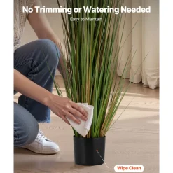 VEVOR Artificial Grass Plant, 2 Pack 59 inch Horsetail Reed Grass in Pot, Premium PVC Faux Fake Greenery Shrubs Plant for Indoor Outdoor House Home Garden Office Room Décor, Housewarming, Green