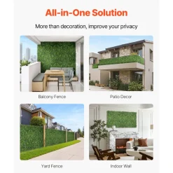 VEVOR Artificial Grass Wall Panels, 40 x 120 inch, Milan Grass Greenery Boxwood Panel for Indoor Outdoor Green Decor & Ivy Fence Covering, Privacy Backdrop Wall Hedge Screen for Garden