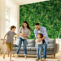 VEVOR Artificial Grass Wall Panels, 8 PCS 20 x 20 inch, 3D Combination Greenery Boxwood Panel for Indoor Outdoor Green Decor & Ivy Fence Covering, Privacy Backdrop Wall Hedge Screen for Garden