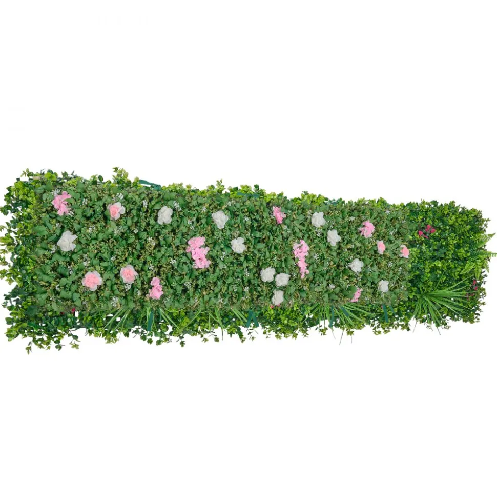 VEVOR Artificial Luxury Flower Wall Backdrop, 2 PCS, Each Panel 2 x 8 ft, Gorgeous 3D Silk Floral Backdrop Pet Friendly, Easy Installation Flower Wall Panel for Wedding, Event, Party and Home Decor