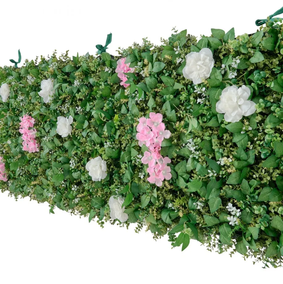VEVOR Artificial Luxury Flower Wall Backdrop, 2 PCS, Each Panel 2 x 8 ft, Gorgeous 3D Silk Floral Backdrop Pet Friendly, Easy Installation Flower Wall Panel for Wedding, Event, Party and Home Decor