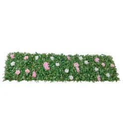 VEVOR Artificial Luxury Flower Wall Backdrop, 2 PCS, Each Panel 2 x 8 ft, Gorgeous 3D Silk Floral Backdrop Pet Friendly, Easy Installation Flower Wall Panel for Wedding, Event, Party and Home Decor