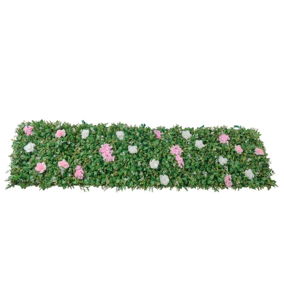 VEVOR Artificial Luxury Flower Wall Backdrop, 2 PCS, Each Panel 2 x 8 ft, Gorgeous 3D Silk Floral Backdrop Pet Friendly, Easy Installation Flower Wall Panel for Wedding, Event, Party and Home Decor