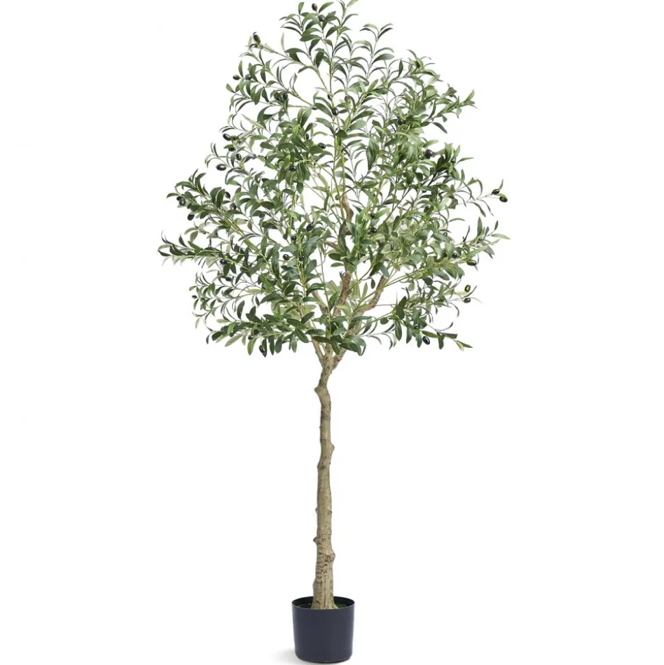 VEVOR Artificial Olive Tree, 6 FT Tall Faux Plant, Secure PE Material & Anti-Tip Tilt Protection Low-Maintenance Plant, Lifelike Green Fake Potted Tree for Home Office Warehouse Decor Indoor Outdoor