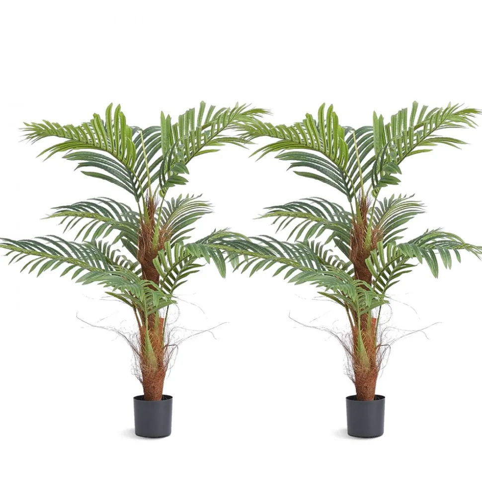 VEVOR Artificial Palm Tree, 4 FT Tall Faux Plant, Secure PE Material & Anti-Tip Tilt Protection Low-Maintenance Plant, Lifelike Green Fake Tree for Home Office Warehouse Decor Indoor Outdoor
