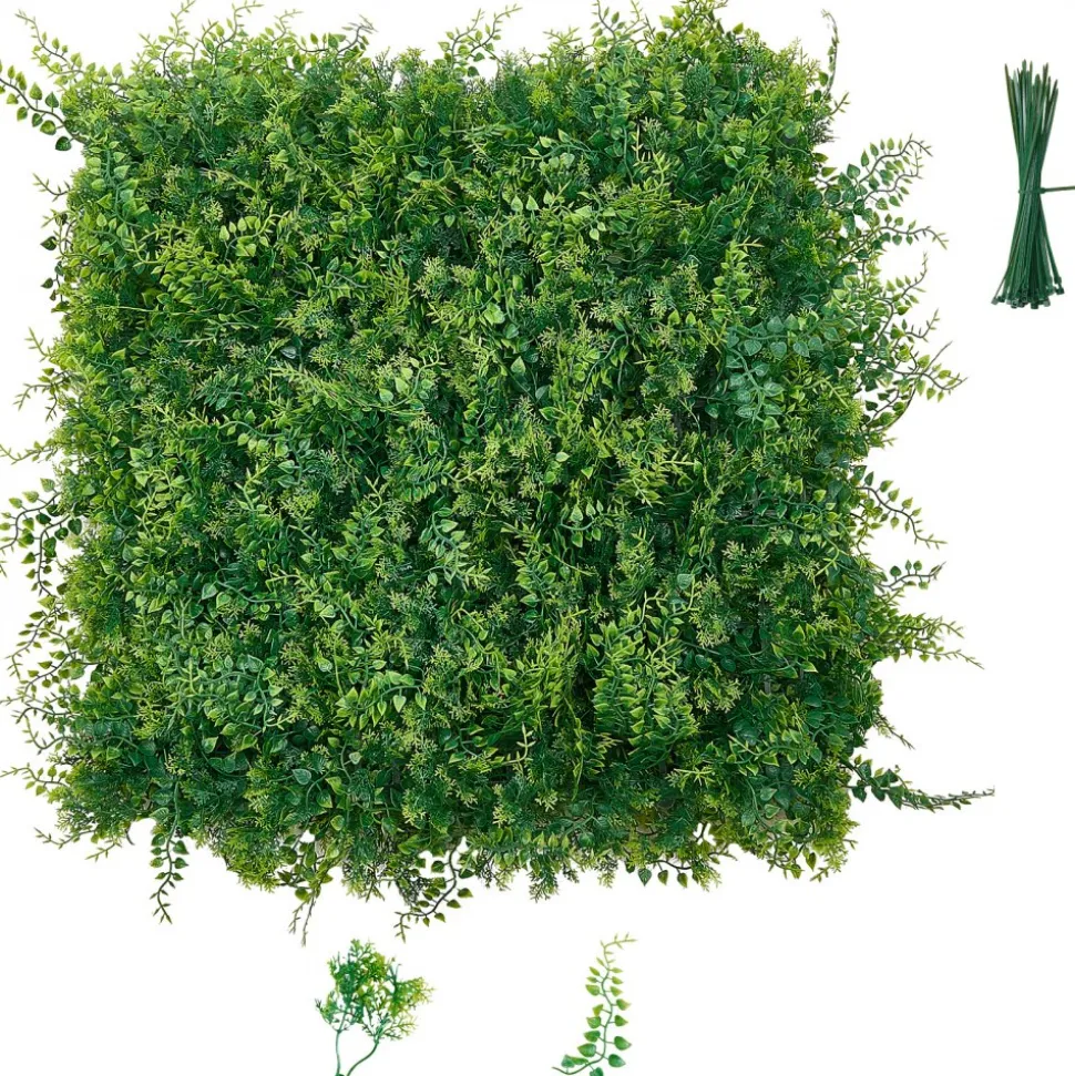 VEVOR Artificial Plant Wall, 12PCS 20 x 20 in Artificial Boxwood Panels, Sun Protection Greenery Backdrop Privacy Hedge Fence, Fake Grass Screen for Wedding, Indoor, Outdoor Garden, Backyard