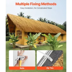 VEVOR Artificial Thatch Grass Roof, 1.3 x 3.9 ft Tiki Bar Hut Thatch Roofing Roll, Waterproof & Fire-Resistant, Palapa Tiki Roof Mat for Patio Pool Beach Tropical Hawaiian Party Décor