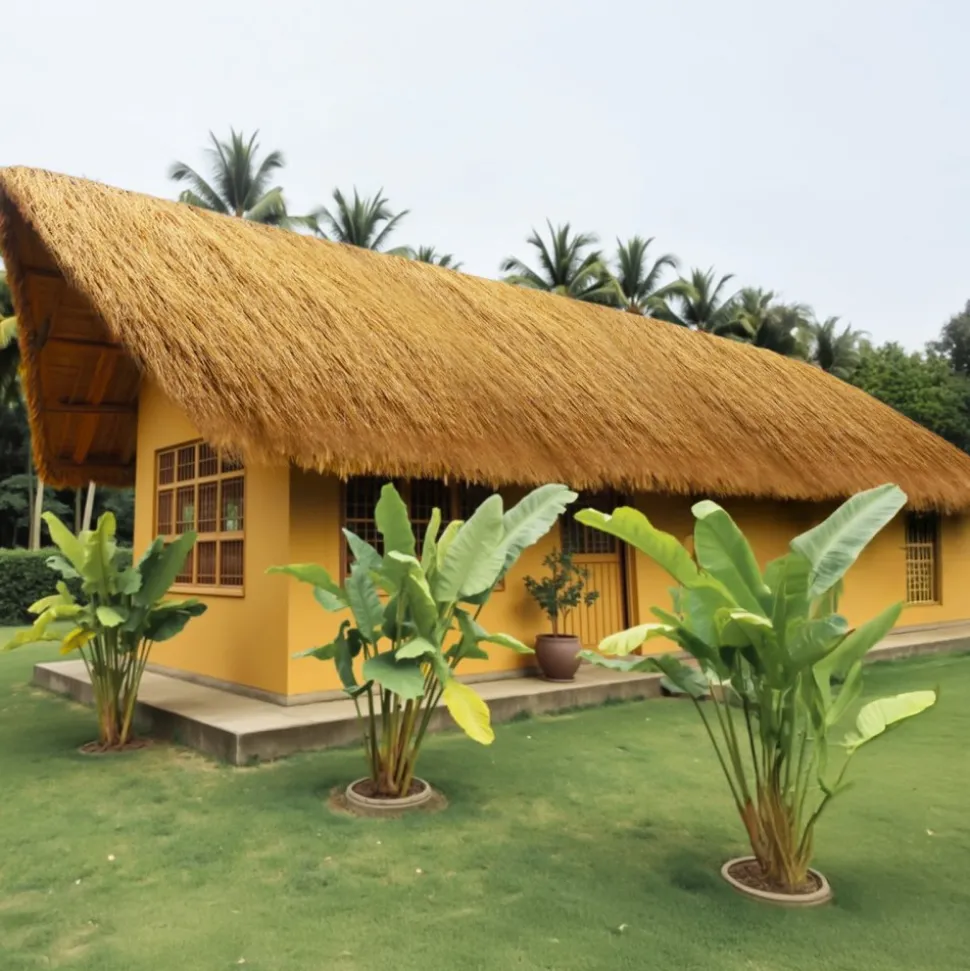 VEVOR Artificial Thatch Grass Roof, 1.3 x 3.9 ft Tiki Bar Hut Thatch Roofing Roll, Waterproof & Fire-Resistant, Palapa Tiki Roof Mat for Patio Pool Beach Tropical Hawaiian Party Décor