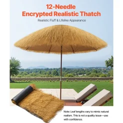 VEVOR Artificial Thatch Grass Roof, 1.3 x 3.9 ft Tiki Bar Hut Thatch Roofing Roll, Waterproof & Fire-Resistant, Palapa Tiki Roof Mat for Patio Pool Beach Tropical Hawaiian Party Décor