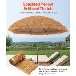 VEVOR Artificial Thatch Grass Roof, 1.3 x3.2 ft Mexican Style Tiki Bar Hut Skirt Thatch Roofing Roll, Waterproof & Fire-Resistant, Palapa Duck Blind Grass for Patio Pool Beach Hawaiian Party Décor
