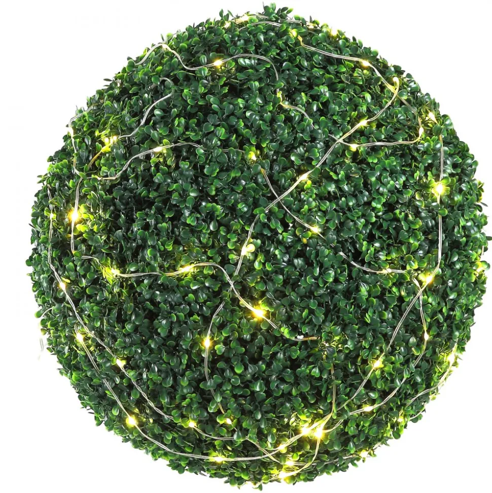VEVOR Artificial Topiaries Boxwood Trees, 20” Tall (2 Pieces), Ball-Shape Faux Topiaries Plant, All-year Green Feaux Plant Decorative Balls for Backyard, Balcony,Garden, Wedding and Home Décor